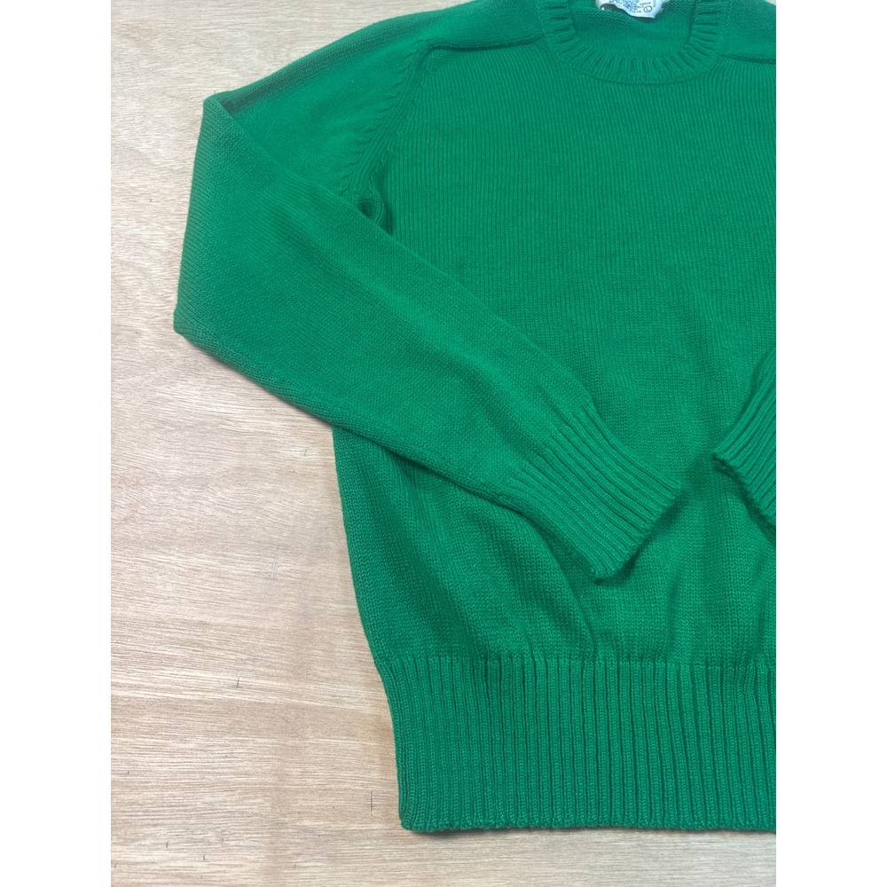 Society Crewneck Sweater Womens M Green Excellent Vintage Ribbed Knit Raglan - Picture 2 of 7